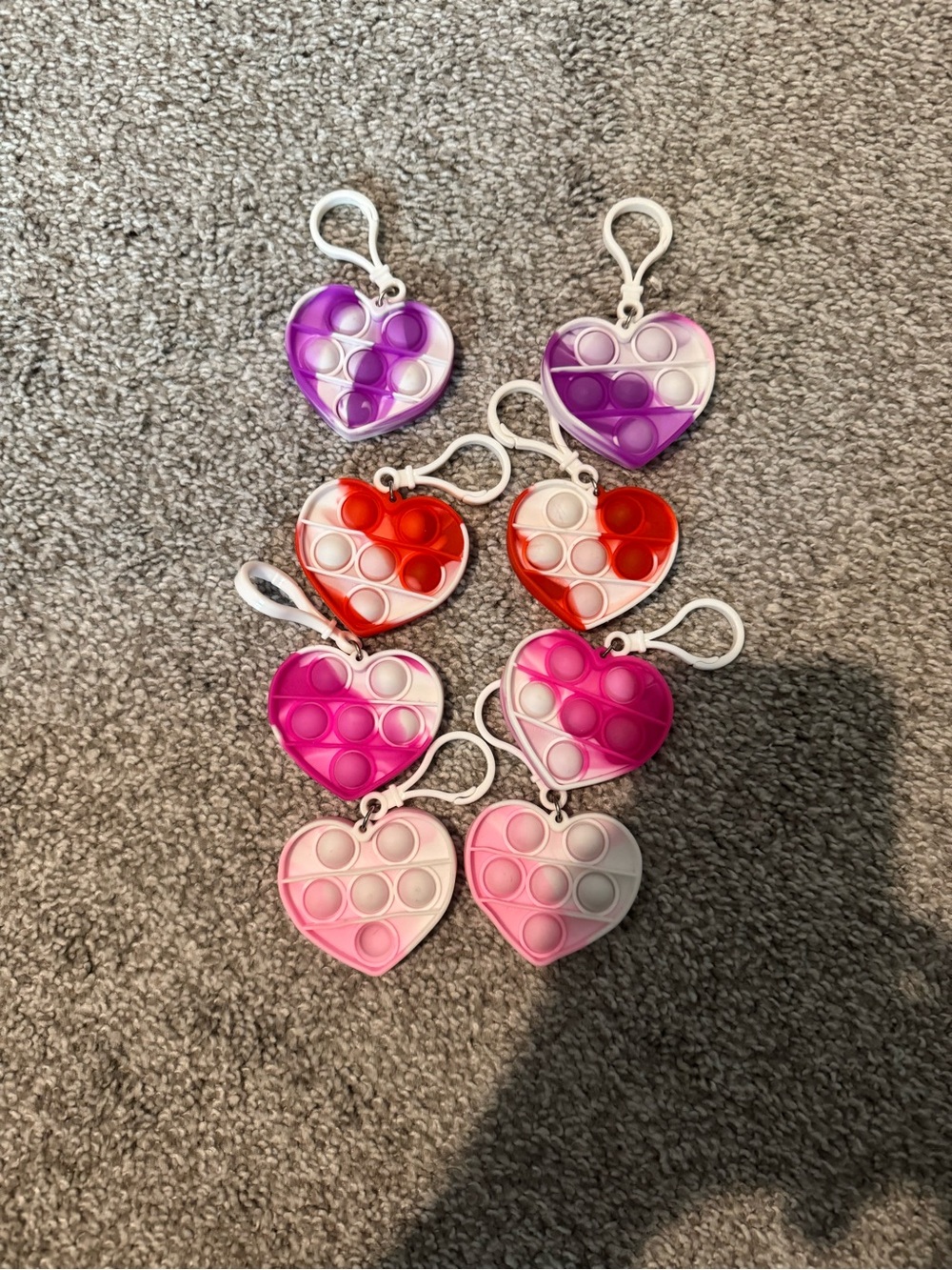 8 mini pop it keychains